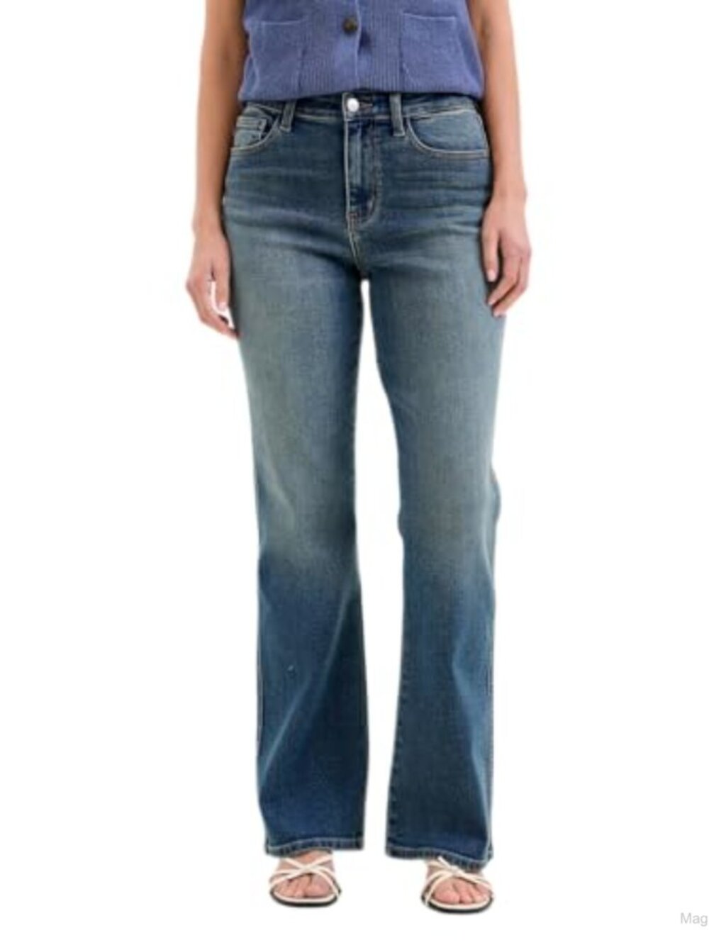 Mid Rise Alex Bootcut Jeans Cotton Blend Stretch Boot Cut Denim